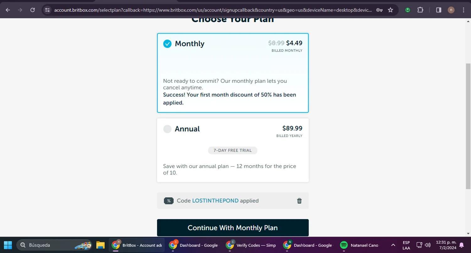 How to apply BritBox coupon code